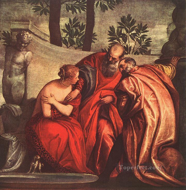 Susana en el baño Renacimiento Paolo Veronese Pintura al óleo